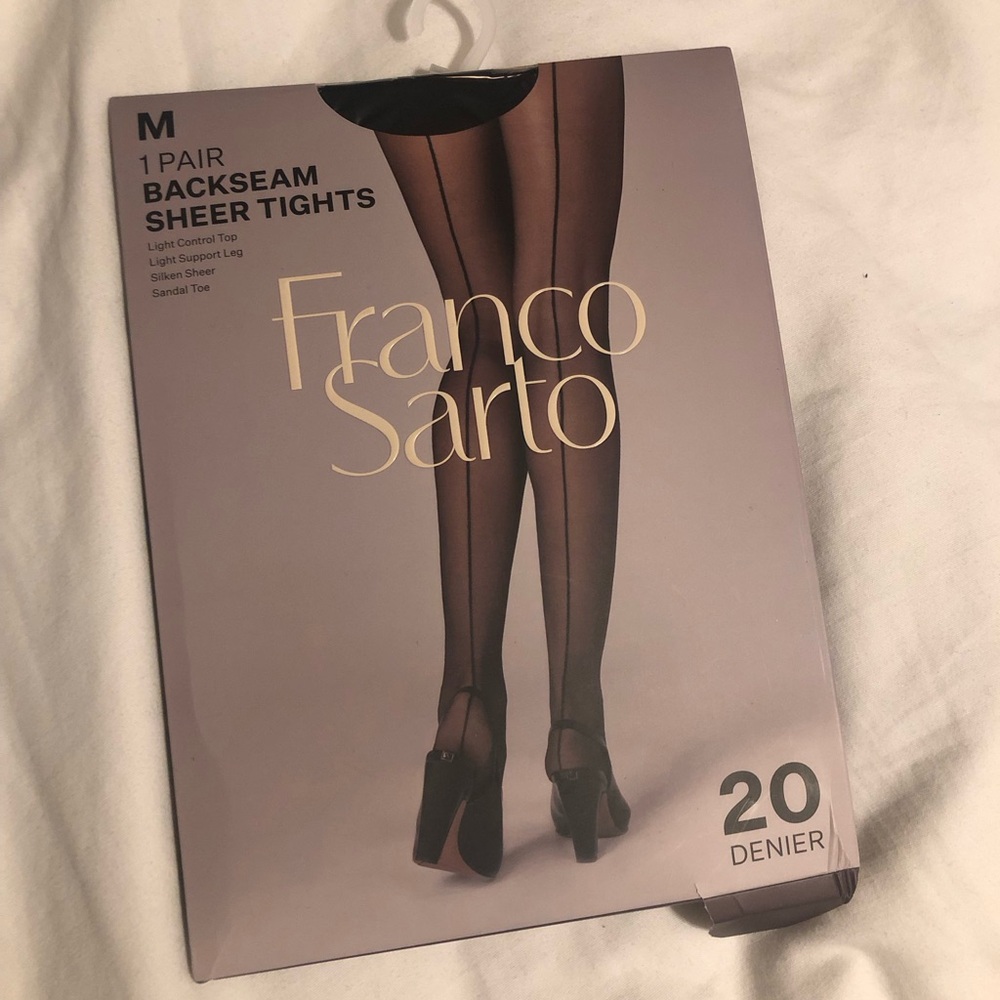 Black Sheer seamed pantyhose